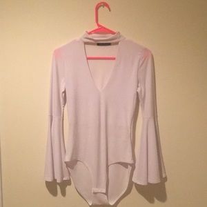 White Trumpet sleeve bodysuit